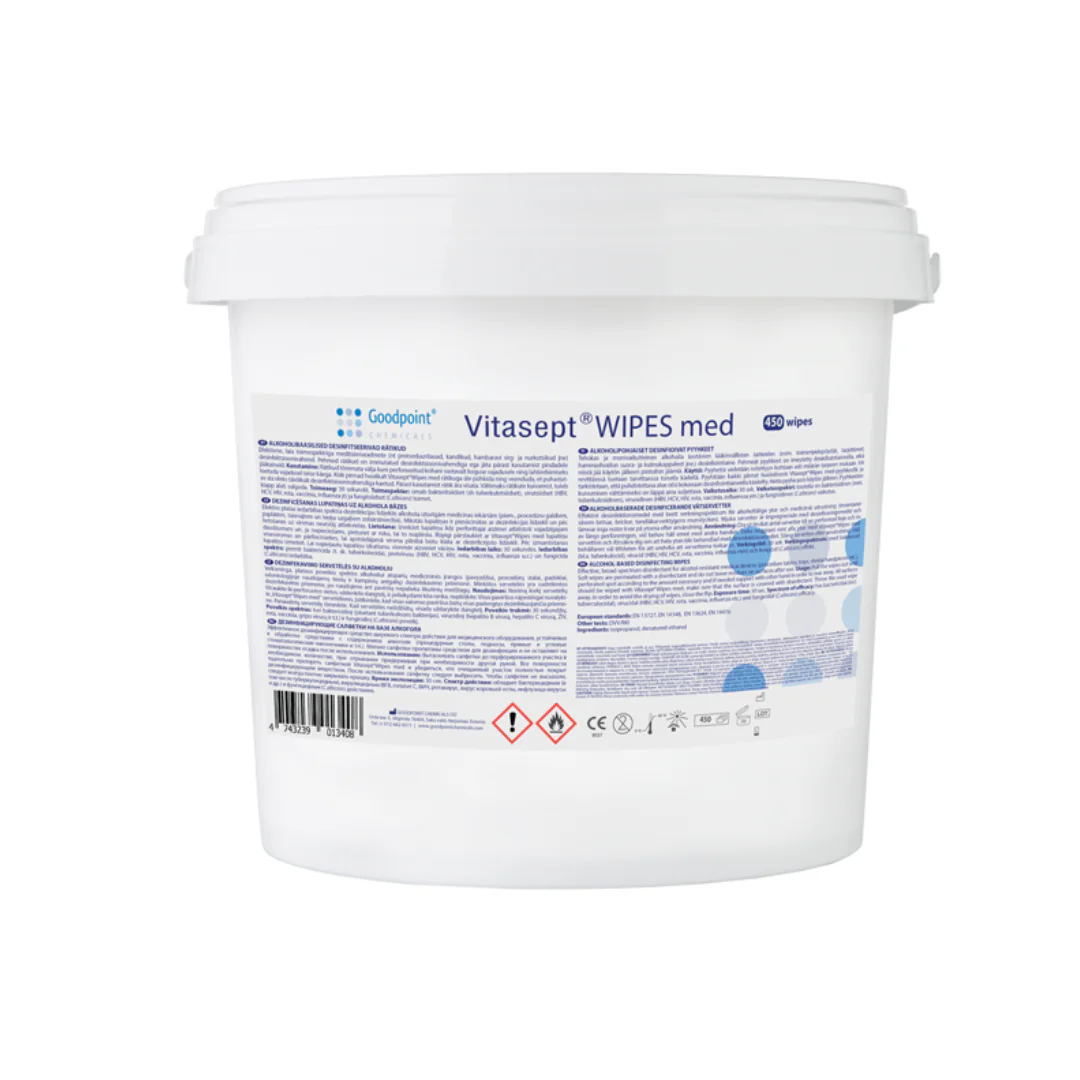Vitasept®P WIPES med, 150tk, niisked pindade desinfitseerimisrätikud alkoholiga - Image 2