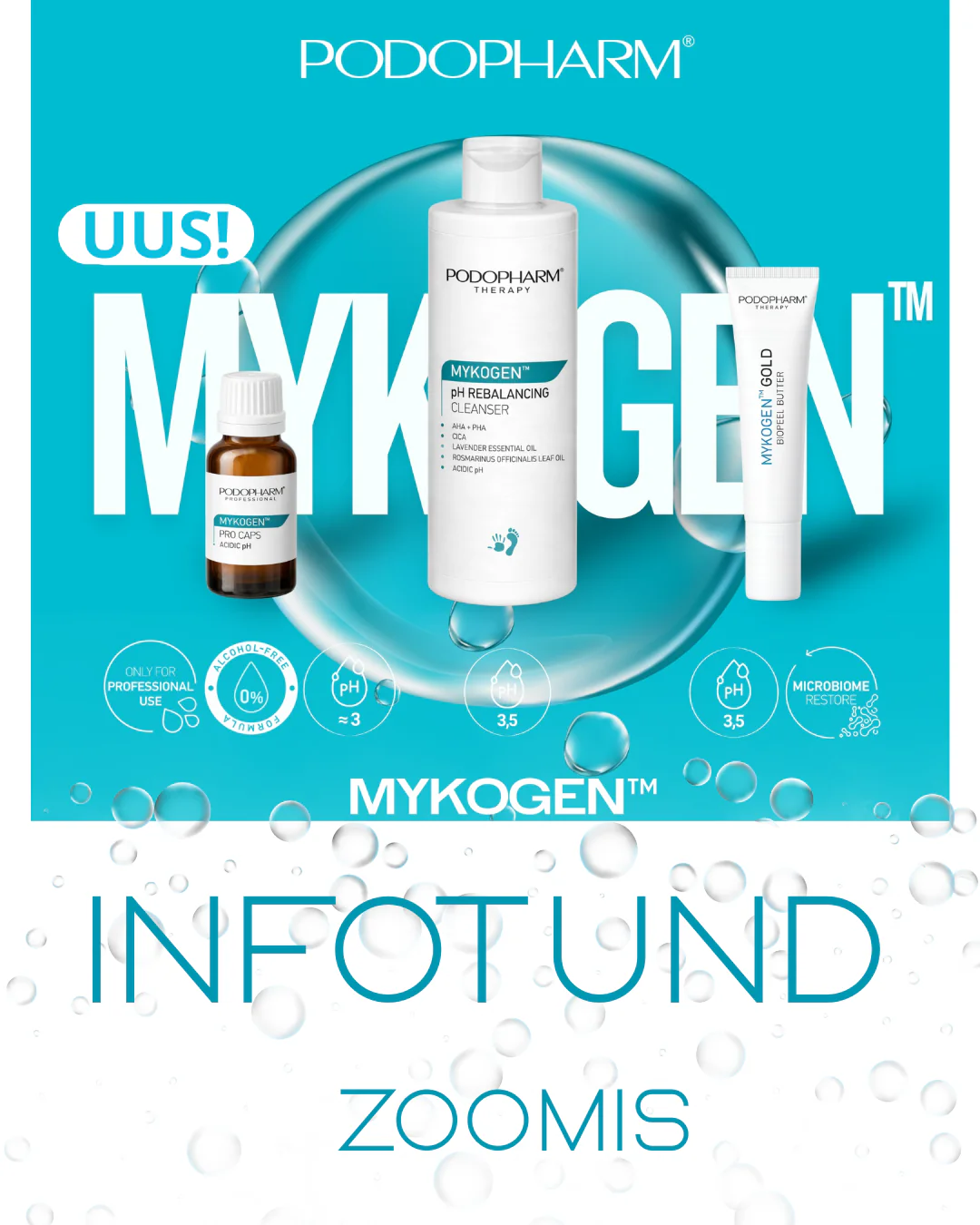 1.06 kell 10.00 Zoomis uue MYKOGEN™ tooteliini infotund